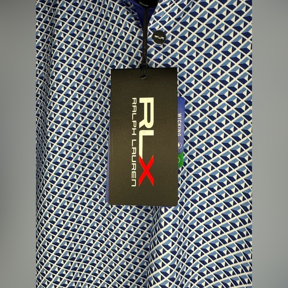 NEW Ralph Lauren RLX Airflow Sleeveless Golf Polo Women’s XS Blue Geo - Picture 11 of 16